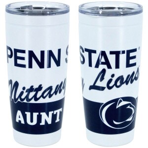 travel tumbler with Penn State Nittany Lions Aunt and Athletic Logo